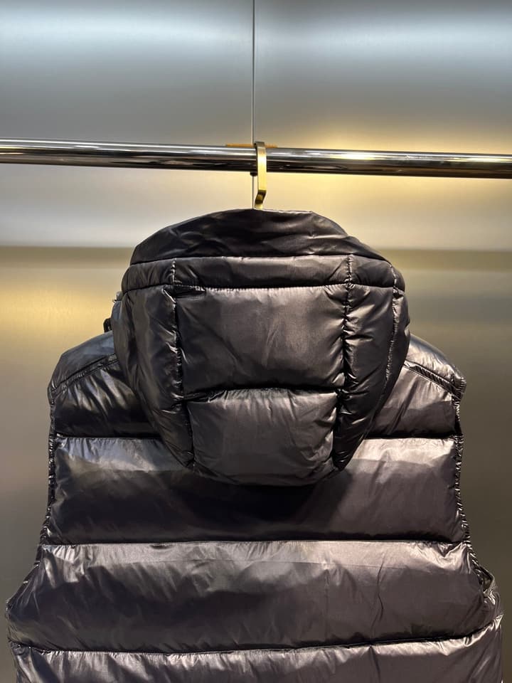 Moncler Classic Hooded Down Vest in Black