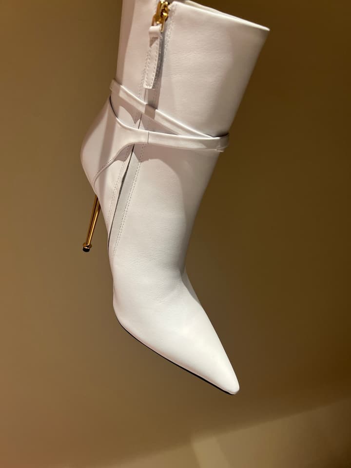 Tom Ford Luxury Metal Heel Ankle Boots in Black Leather