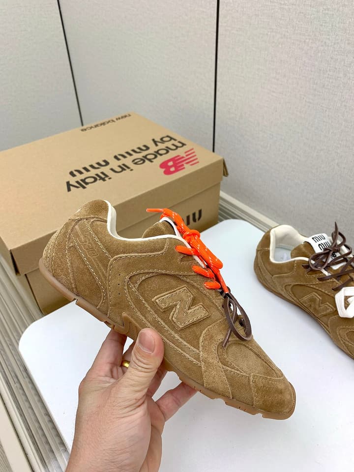 Miu Miu x New Balance Collaboration Runway Sneakers – 2024 in Distressed Grey