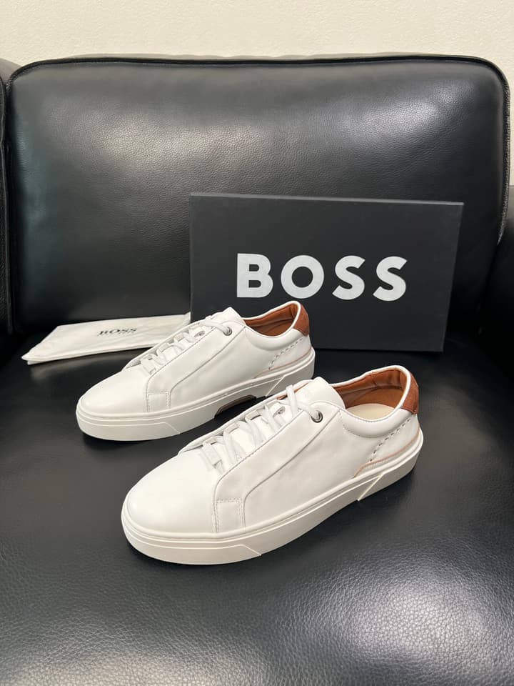 Boss Panelled Leather Sneakers