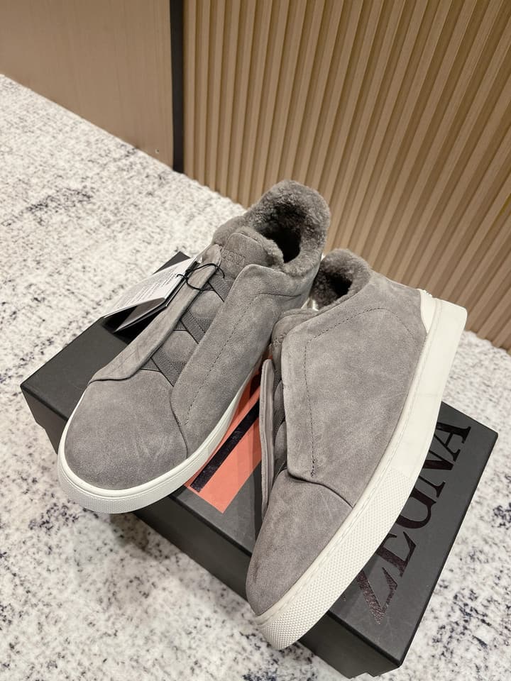 Zegna Triple Stitch Low-Top Casual Shoes – 2025SS in Black Leather