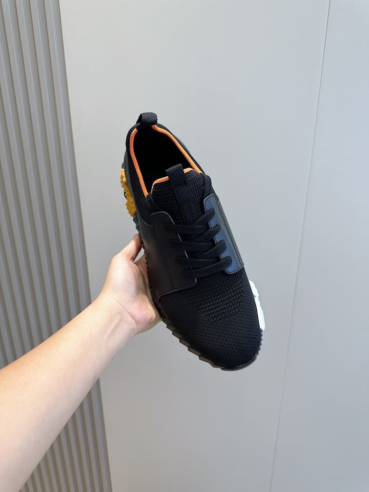 Hermès Bouncing Sneakers in Black And White Color Block