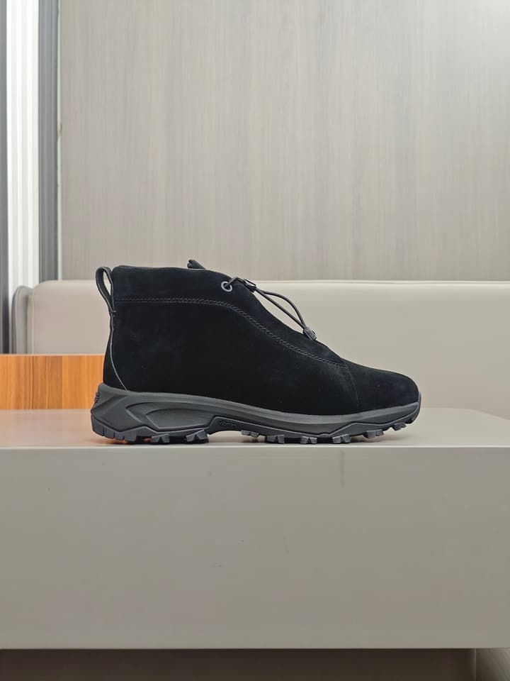 Zegna Triple Stitch™ Monte Luxury Casual Shoes in Black Leather High-top