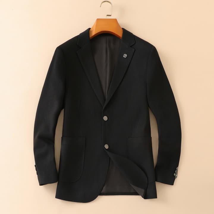Zegna Men's Wool Houndstooth Blazer – 2025FW in Deep Burgundy Houndstooth