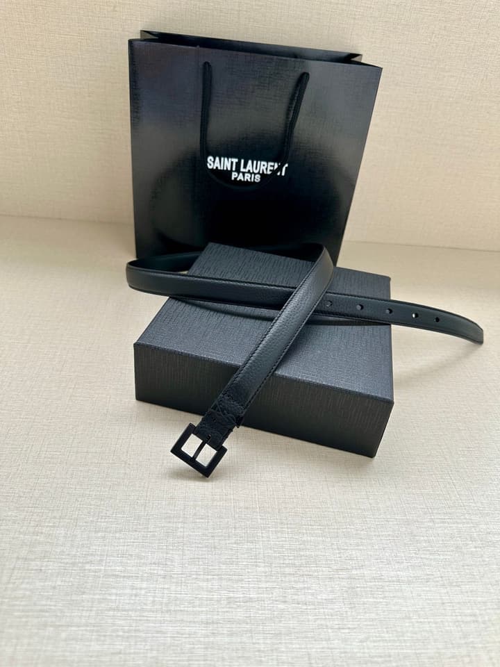 Saint Laurent Square Buckle Leather Belt