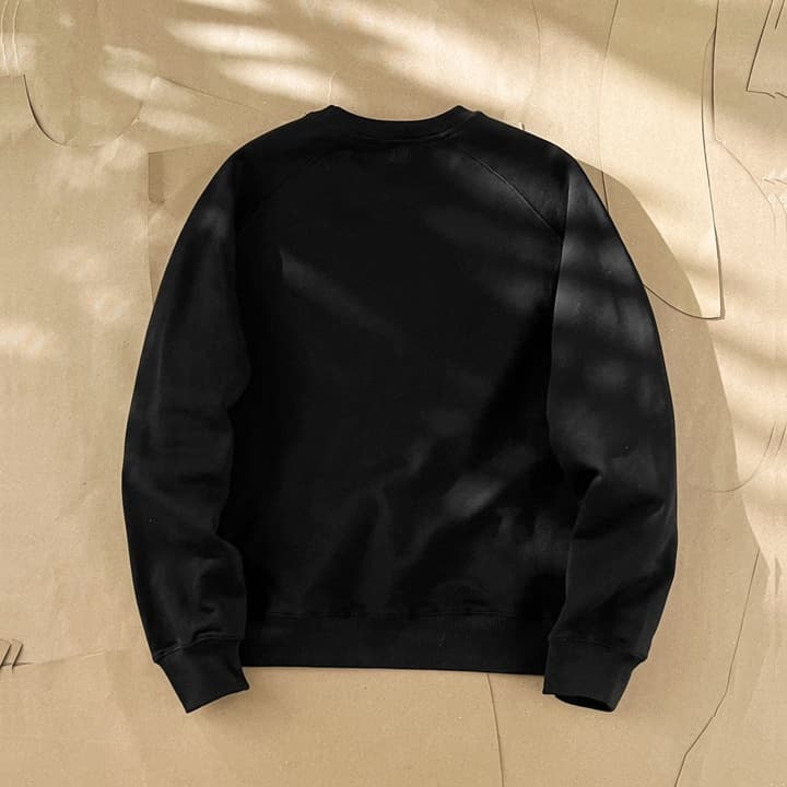 Ami Paris Ami de Coeur Raglan Crewneck Sweatshirt – Autumn/Winter in Classic Black