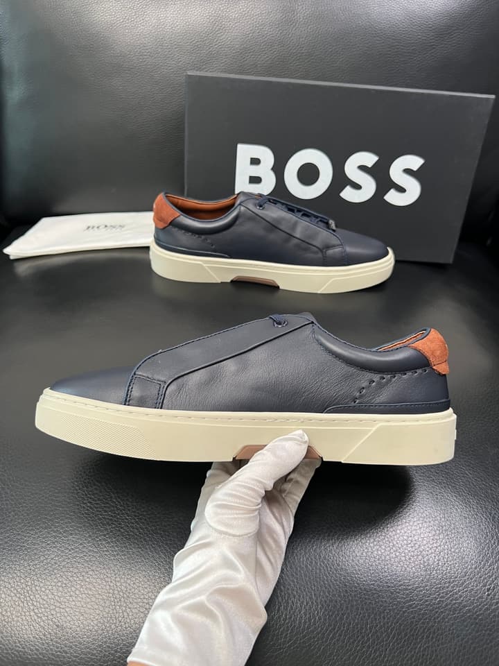 Boss Panelled Leather Sneakers