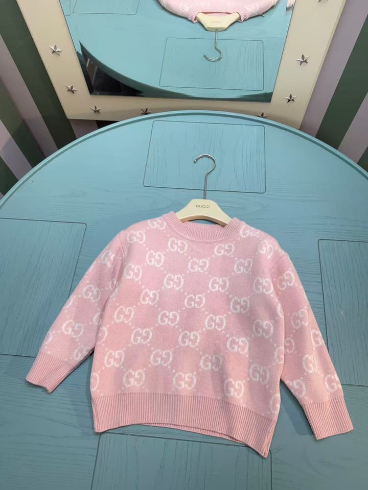 Gucci Classic Knit Sweater – Kids Collection – 2025SS in Pink Gg Knit Sweater