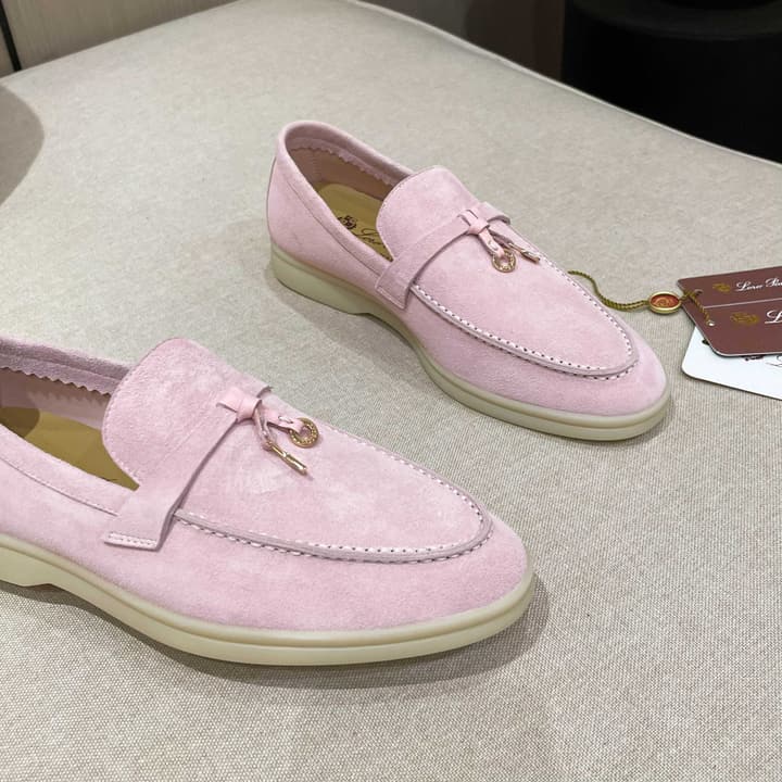Loro Piana Summer Charms Walk Moccasin Loafers in Black Leather