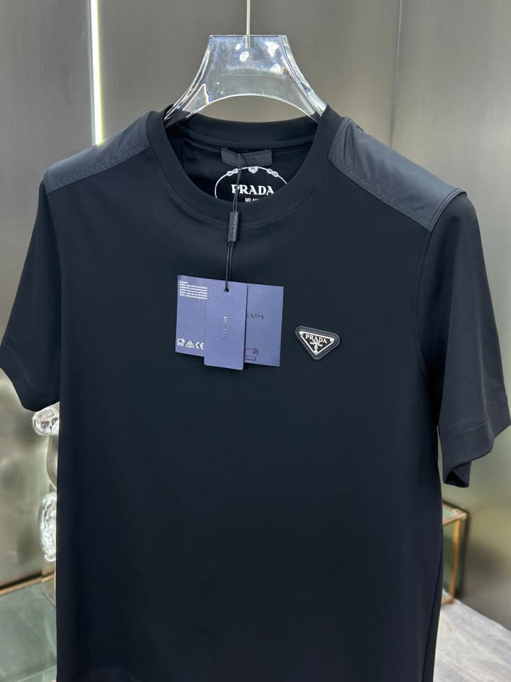 Prada 3D Logo High-Count Cotton T-Shirt – 2026SS in Classic Black