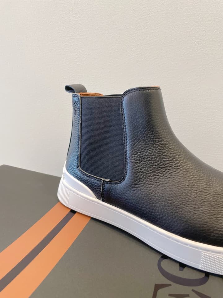 Zegna COUTURE Triple Stitch Leather Sneakers in Black Suede With Dark Sole