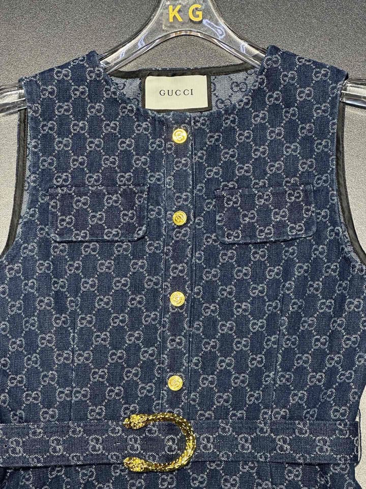 Gucci Belted Jacquard Dress – Spring/Summer Collection – 2026SS in Blue