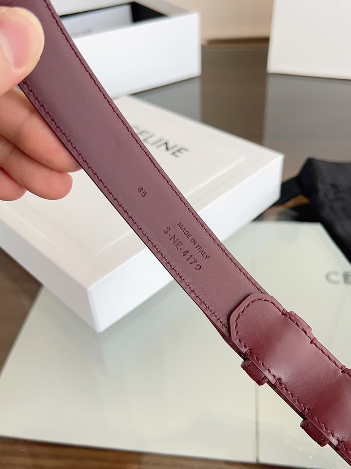 Celine Vivienne Taurillon 25mm Belt in Black Taurillon Leather
