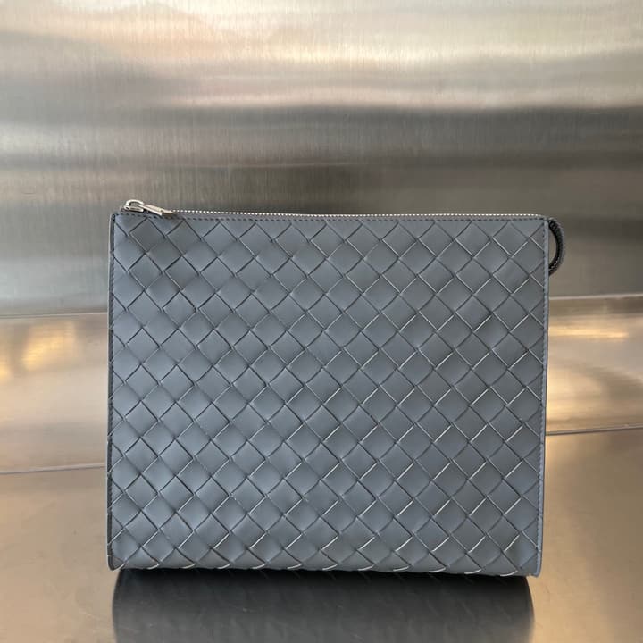 Bottega Veneta Intrecciato Vertical Clutch Bag in Classic Black