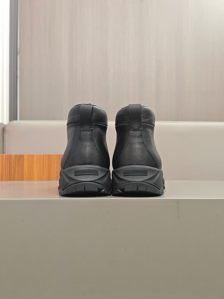 Zegna Triple Stitch™ Monte Luxury Casual Shoes in Black Leather High-top