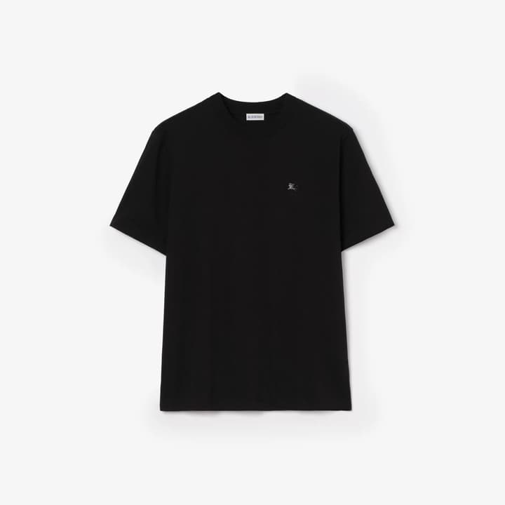 Burberry EKD Metal Logo Cotton T-Shirt in Black