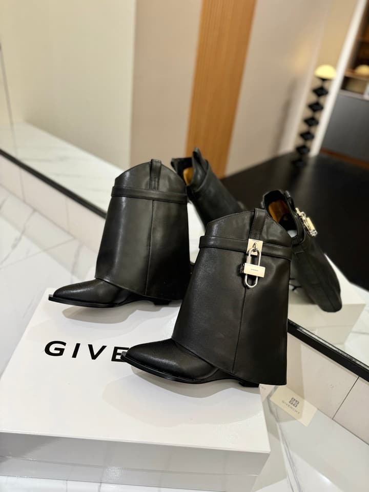 Givenchy High-Heel Embroidered Long Boots – 2024 SS in Black Leather