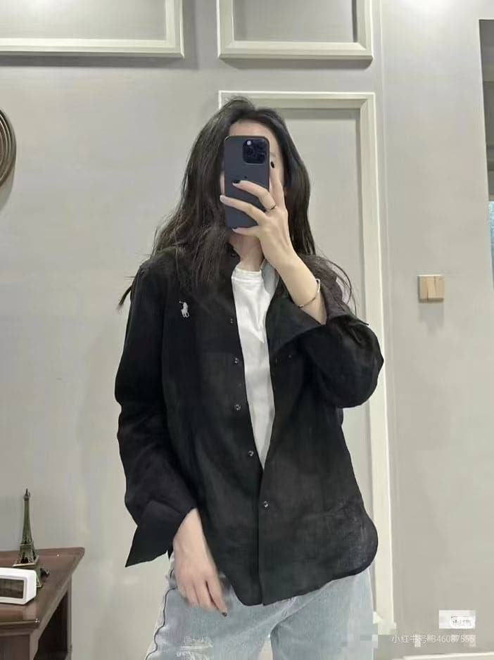 Ralph Lauren Pony Logo Linen Shirt – Spring/Summer Collection in Black