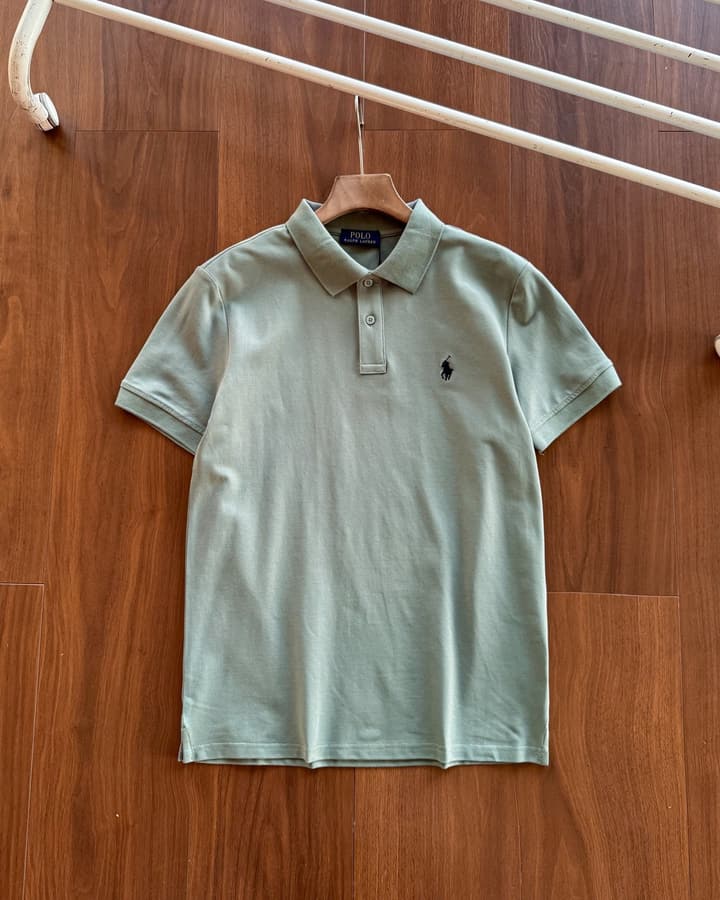Ralph Lauren Pure Cotton Business Casual Polo Shirt in Army Green