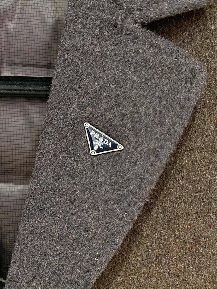 Prada Men's Wool Kensington Coat – 2025FW in Charcoal Gray Wool Coat