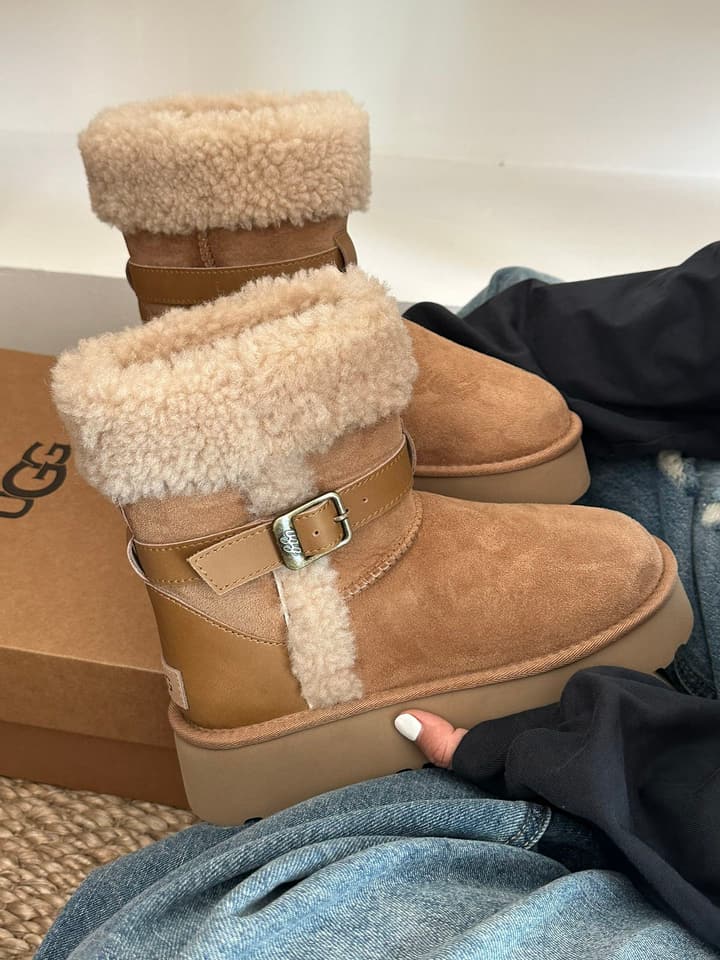 UGG Platform Shearling Ankle Boots