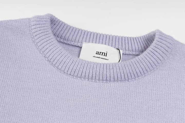 AMI Paris Classic Jacquard Heart Crewneck Sweater – 2025SS in Dusty Rose Pink