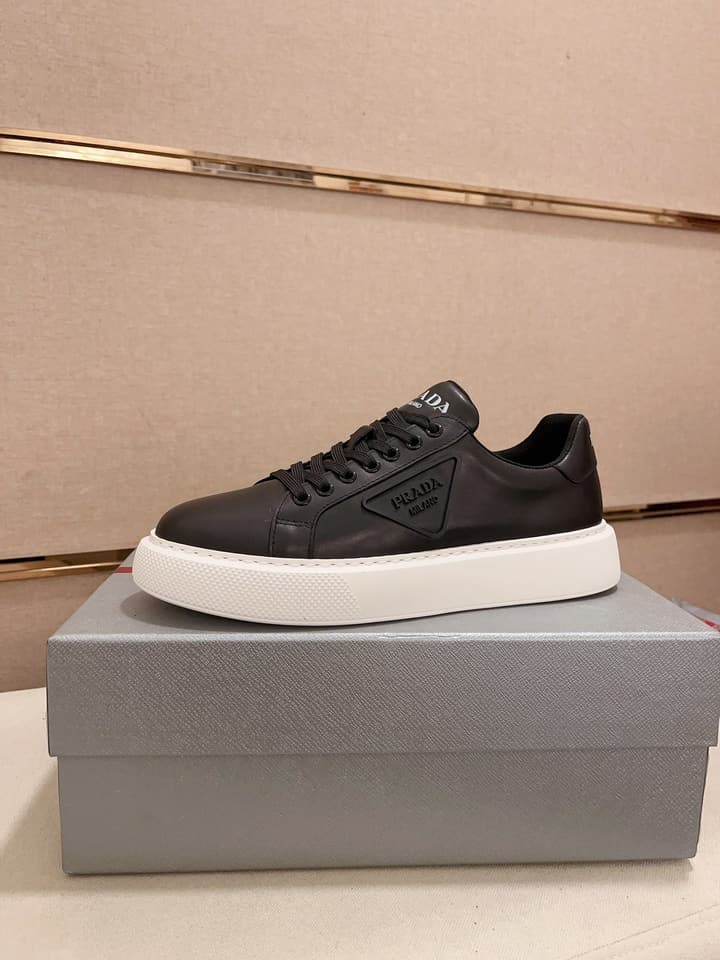 Prada Men's Air Cushion Sneakers in Dark Grey Monochromatic
