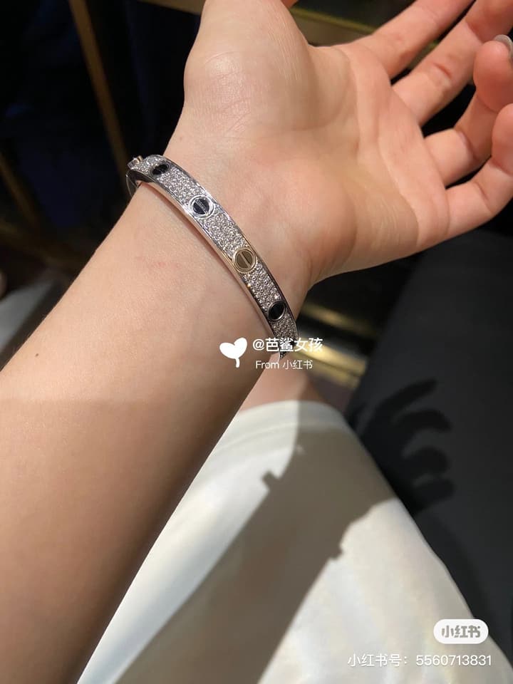 Cartier LOVE Pave Bracelet in Rose Gold Tone Bracelet