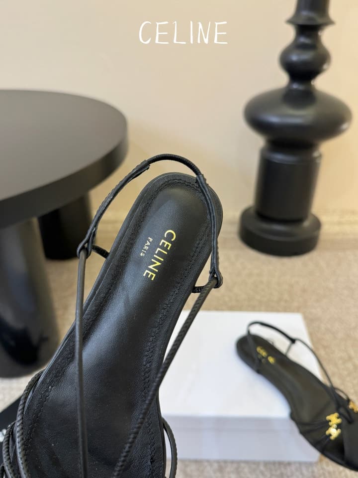 Celine Triomphe Ankle Strap Sandals – Spring/Summer Collection in Black