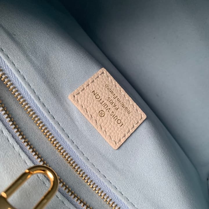 Louis Vuitton ONTHEGO Small Monogram Tote Bag in Cream With Blue Monogram