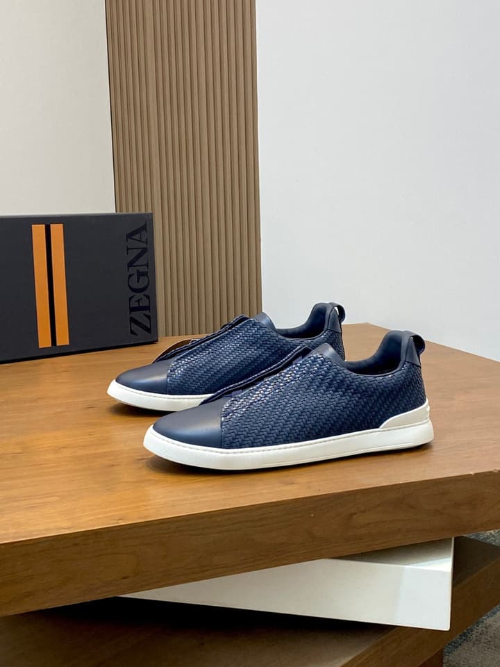 Ermenegildo Zegna Triple Stitch Sneakers in Black