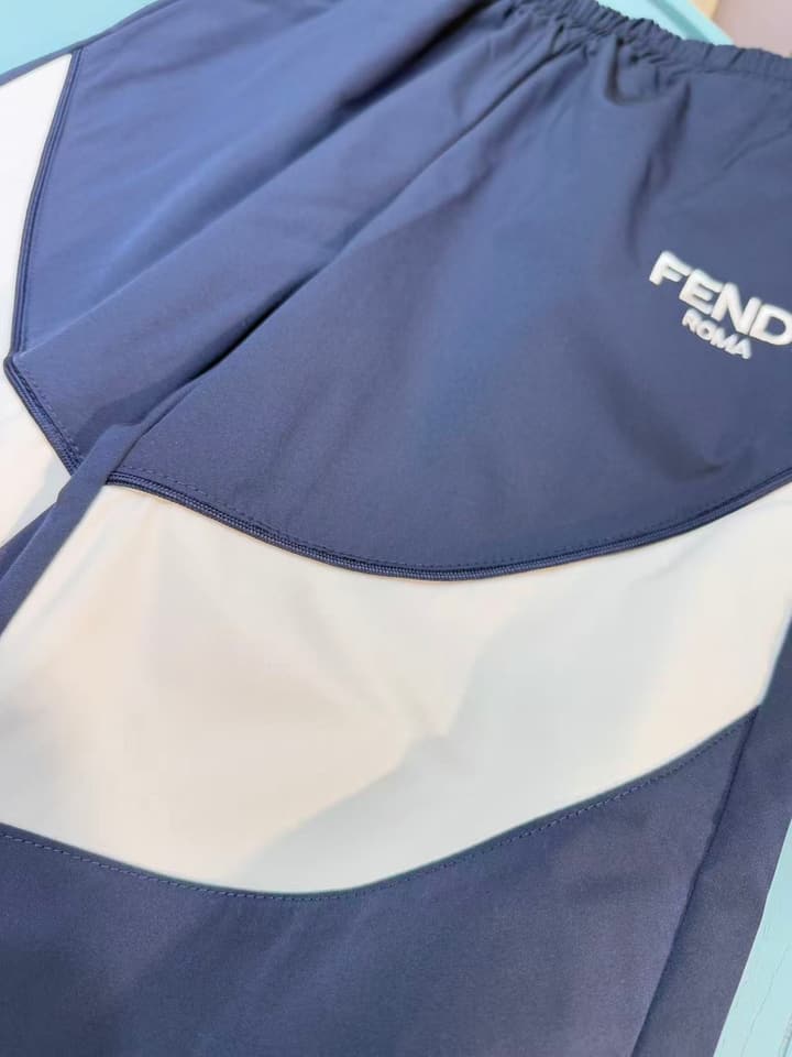 Fendi Kids Logo Windbreaker Tracksuit – 2025SS – Kids Collection in Navy Blue With Cream Accents
