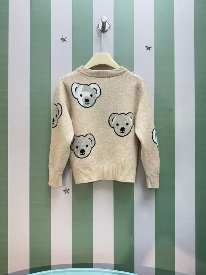 Burberry Classic Kids Knitted Cardigan – 2025SS – Kids Collection in Deep Red Bear Sweater