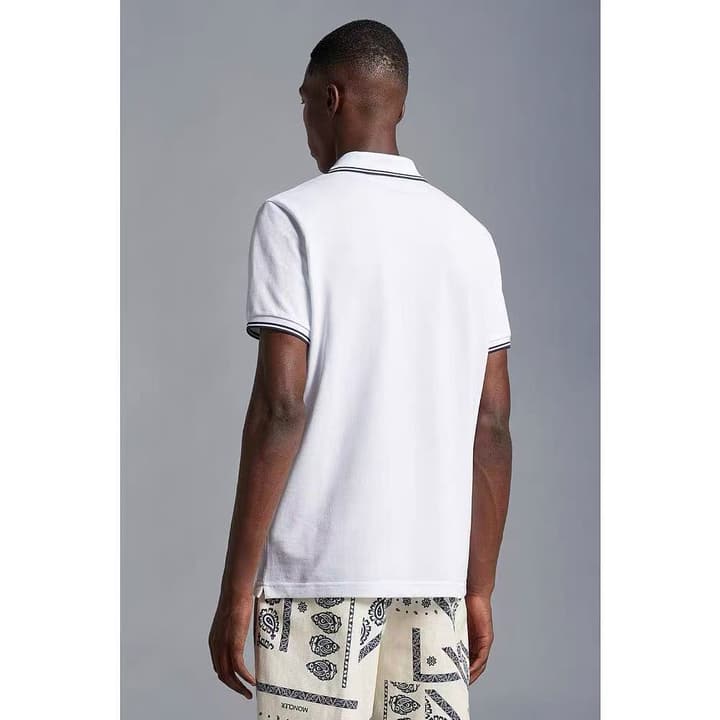 Moncler Classic Logo Cotton Piqué Polo Shirt in Classic Black