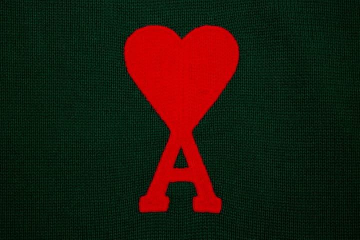 Ami Paris Classic Heart Embroidered Crewneck Sweater in Black