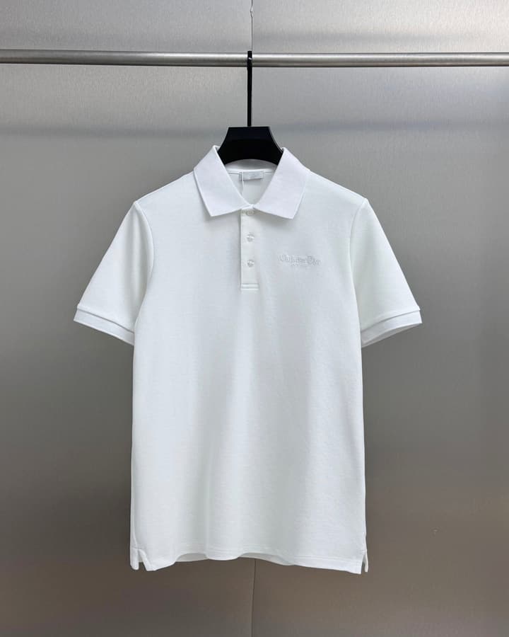 Dior Embroidered Letter Polo Shirt in Black