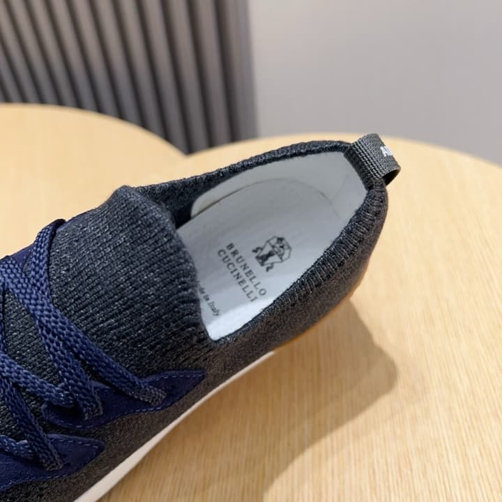 Brunello Cucinelli Men's Flyknit Sneakers – New Collection in Black Smooth
