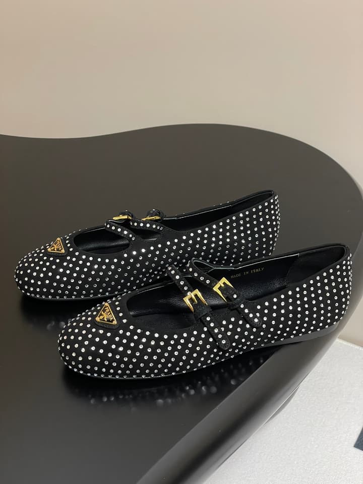 Prada Rhinestone Mary Jane Ballet Flats – 25SS Collection