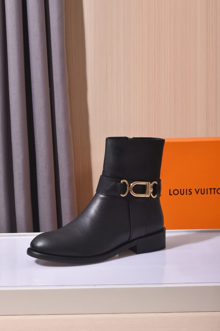 Avant-Garde Footwear Co. Classic Calfskin Boots in Black Monogram Buckle Boot