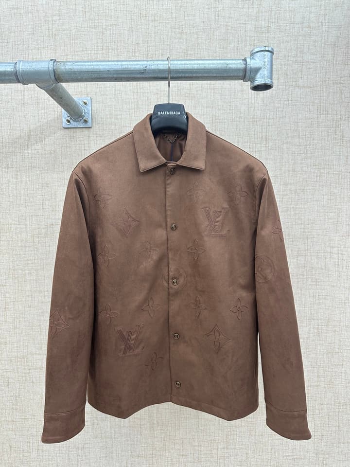 Louis Vuitton Black Monogram Collared Jacket in Black Monogram Jacket