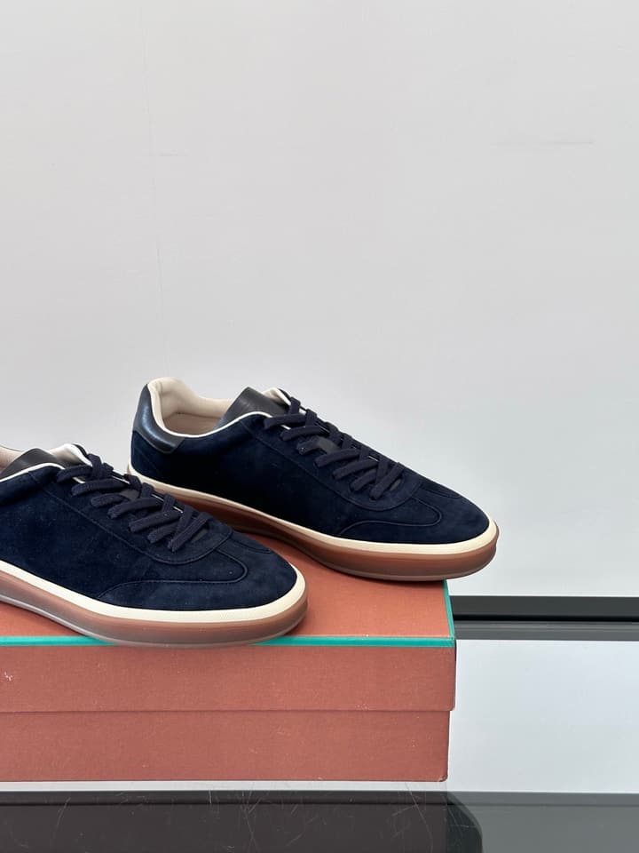 Loro Piana WeekendWalk Suede Sneakers in Cream Suede
