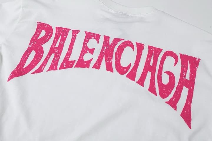 Balenciaga Back Letter Sketch Print T-Shirt – 26SS in Classic Black