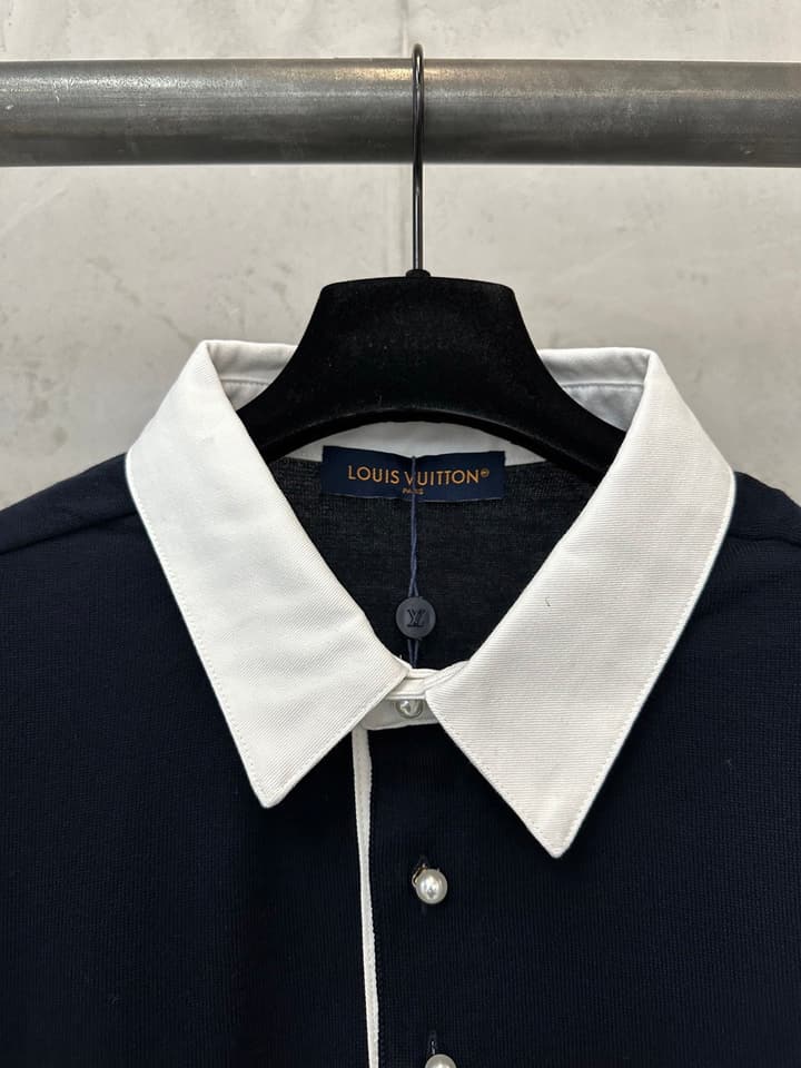 Louis Vuitton Button Pullover Polo Shirt – 24SS in Navy Blue