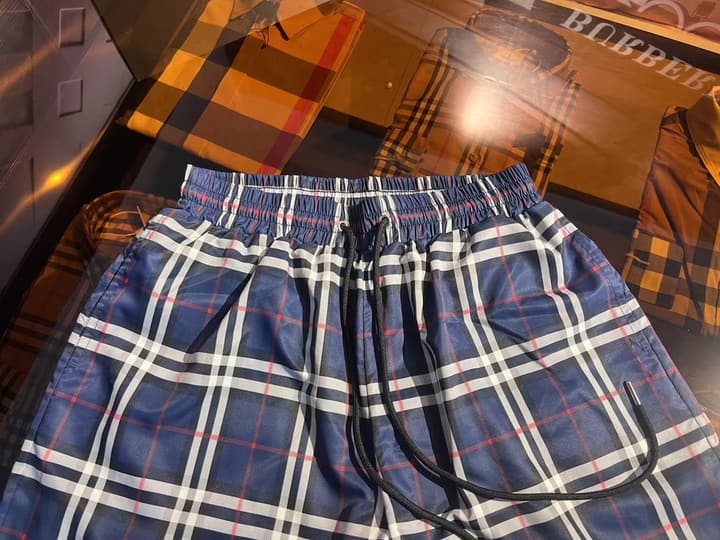 Burberry Vintage Check Swim Trunks in Beige
