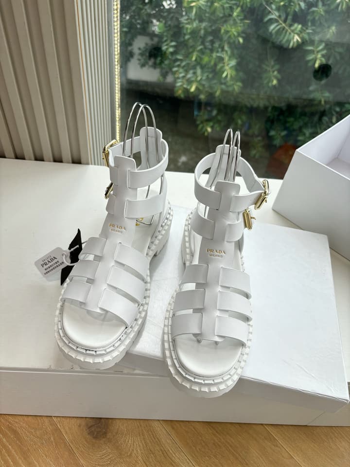 Prada 2025 Spring/Summer Cage Sandals in Black