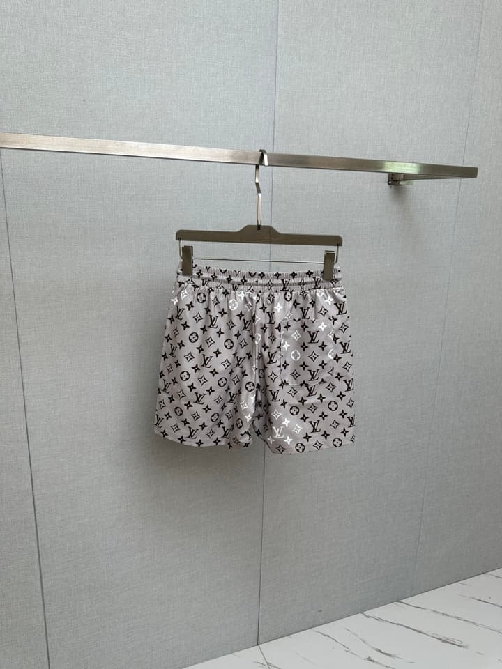 Louis Vuitton Men's Casual Beach Shorts – 2025SS in Grey Abstract Floral