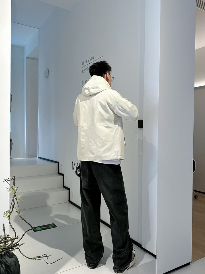 Prada Italian Fabric Jacket – 2025 New Collection in Cream Hooded Jacket