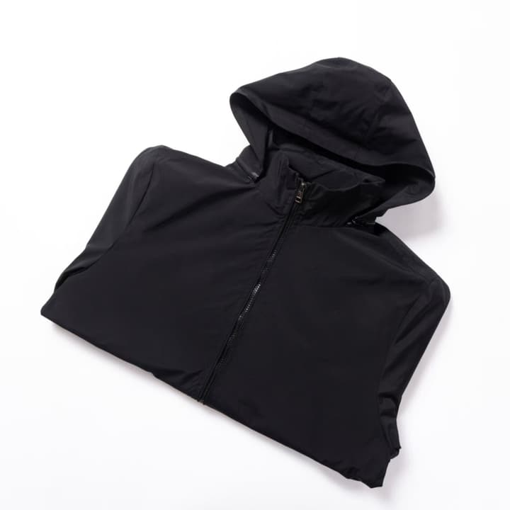Moncler Classic Maya Hooded Windbreaker Jacket in Solid Black