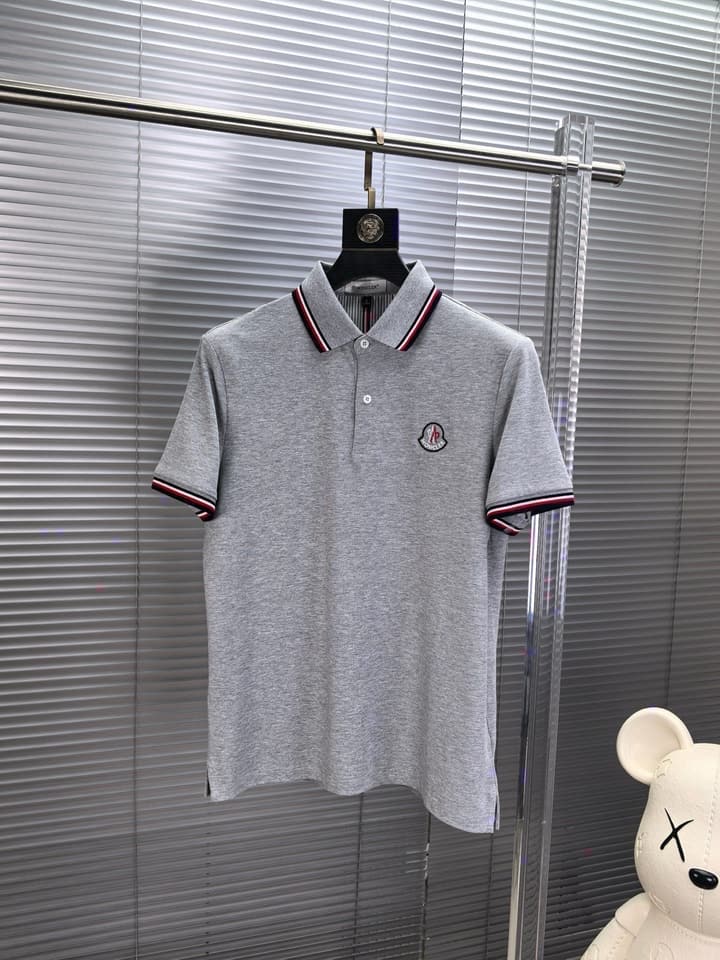 Moncler Embroidered Logo Pique Cotton Polo Shirt – Spring/Summer Collection – 2026SS in Black