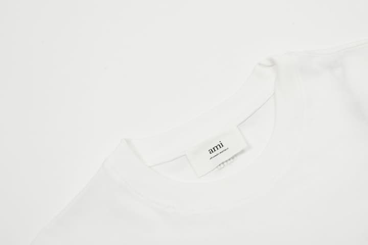 Ami Paris Classic Heart Embroidered T-Shirt – 2025SS in White With Black Logo